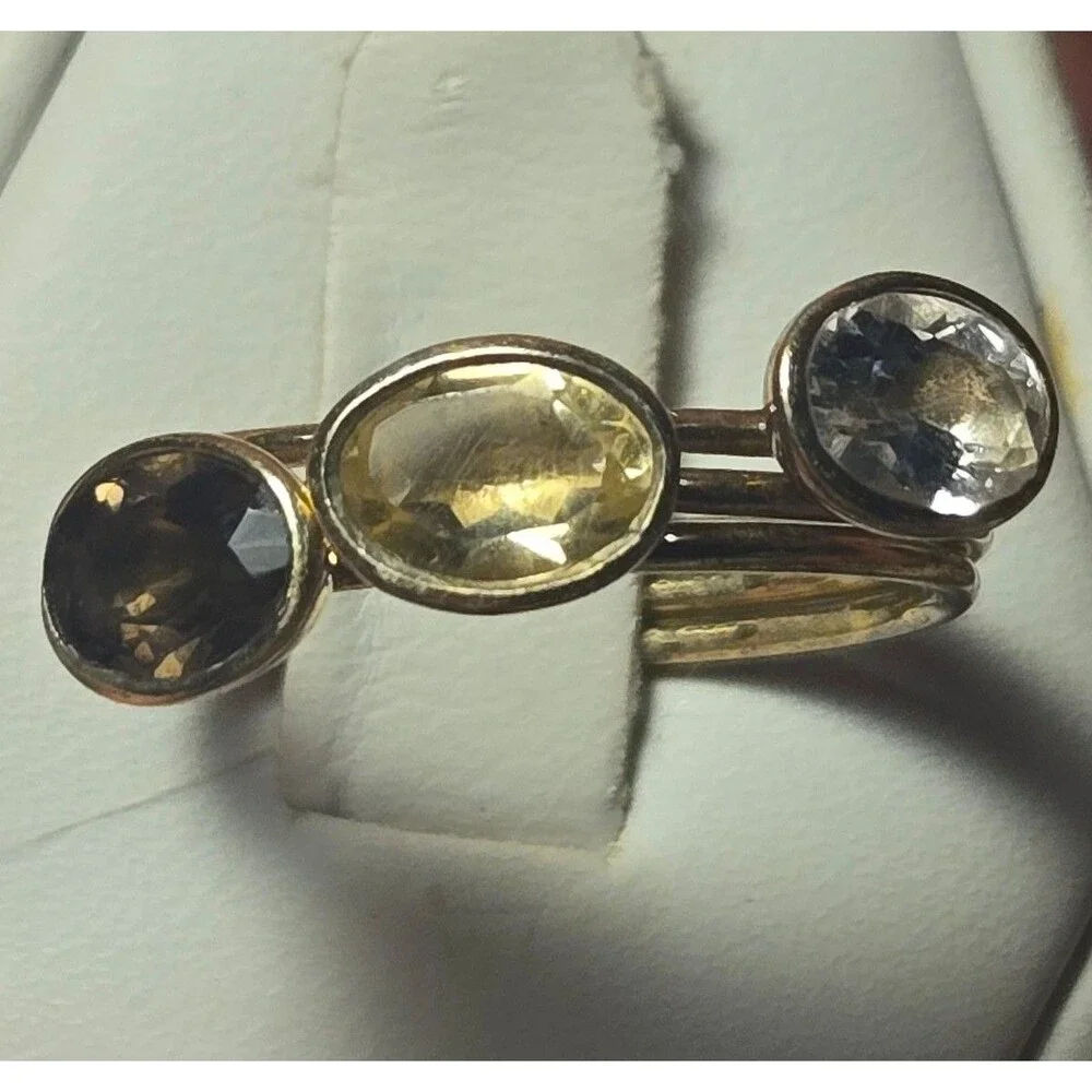 3 Vintage sterling silver rings sz 9